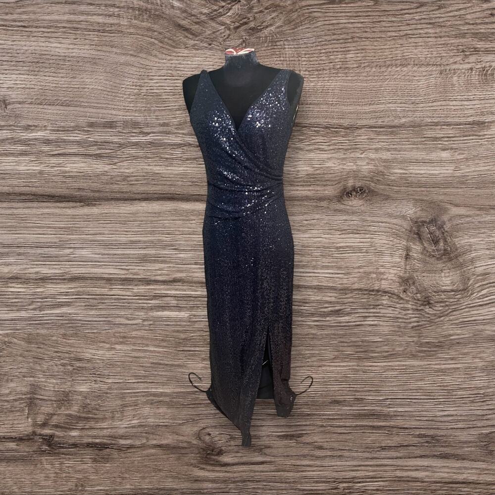 Lauren Ralph Lauren Evening Sequined Sleeveless Maxi Dress Cocktail Formal 8